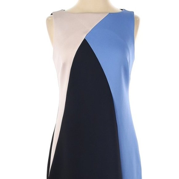 Donna Karan New York Colour Block A-Line Retro Scuba Dress- Sz. 4 - Picture 2 of 6